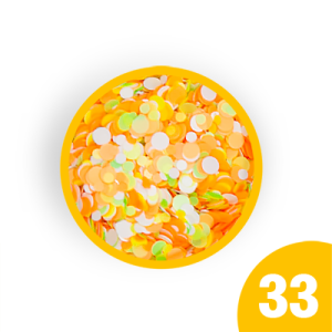 33. Kolorowe konfetti do zdobień w słoiczku 3 ml