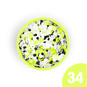 34. Kolorowe konfetti do zdobień w słoiczku 3 ml