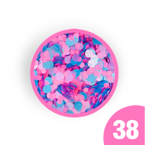 38. Kolorowe konfetti do zdobień w słoiczku 3 ml