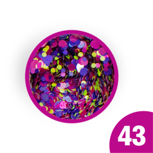 43. Kolorowe konfetti do zdobień w słoiczku 3 ml