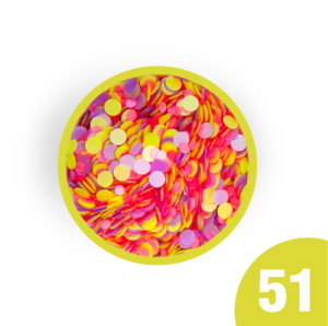 51. Kolorowe konfetti do zdobień w słoiczku 3 ml