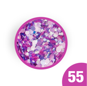 55. Kolorowe konfetti do zdobień w słoiczku 3 ml