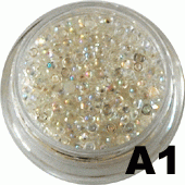 Ozdoba do paznokci Cyrkonie opalizujące ecru- A1