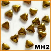 Cyrkonie metalowe złote serca MH2 10 szt.