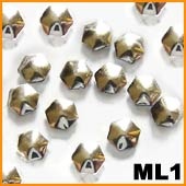 Cyrkonie metalowe srebrne sześciokąty ML1 10 szt.