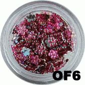 Cyrkonie hologramowe kwiatuszki ciemne różowe OF06 45 szt.