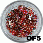 Cyrkonie hologramowe kwiatuszki czerwone OF05 45 szt.