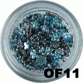 Cyrkonie hologramowe kwiatuszki niebieskie OF11 45 szt.