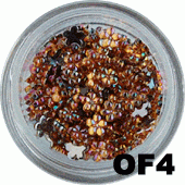 Cyrkonie hologramowe kwiatuszki pomarańczowe OF04 45 szt.