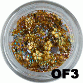 Cyrkonie hologramowe kwiatuszki żółte OF03 45 szt