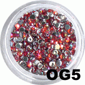 Ozdoba do paznokci Cyrkonie hologramowe czerwone OG-5