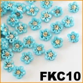 1.Kwiatki FIMO z cyrkonią błękitne FKC10 1 szt.