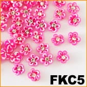 6.Kwiatki FIMO z cyrkonią malinowe FKC5 1 szt.