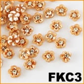 4.Kwiatki FIMO z cyrkonią pomarańczowe FKC3 1 szt.