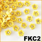 3.Kwiatki FIMO z cyrkonią żółte FKC2 1 szt.