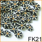 Ozdoba do paznokci FIMO Kwiatki czarne- FK21