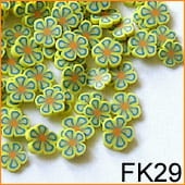Ozdoba do paznokci FIMO Kwiatki zielono- żółte - FK29