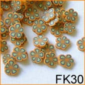Ozdoba do paznokci FIMO Kwiatki pomarańczowo- oliwkowe  FK30