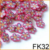 Ozdoba do paznokci FIMO Kwiatki różowo- błękitne - FK32