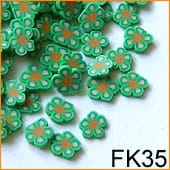 Ozdoba do paznokci FIMO Kwiatki zielone - FK35