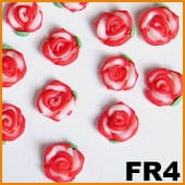 Ozdoba do paznokci FIMO Różyczka czerwono- biała 1 sztuka - FR4