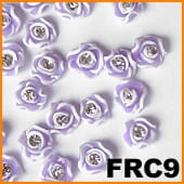 Ozdoba do paznokci FIMO Różyczka z cyrkonią fioletowa - FRC9