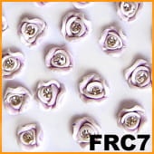 Ozdoba do paznokci FIMO Różyczka z cyrkonią liliowa - FRC7