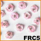Ozdoba do paznokci FIMO Różyczka z cyrkonią różowa - FRC5