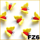 Ozdoba do paznokci FIMO Motylek czerwono- żółty - FZ06