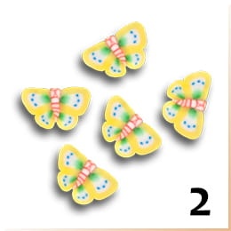 2. Zdobienia do paznokci FIMO motylki żółte 10 szt.