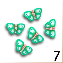 7.Zdobienia do paznokci FIMO motylki zielone 10 szt.