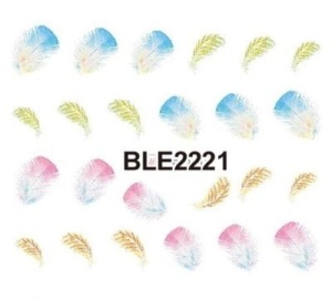Ble 2221. Naklejka wodna do paznokci