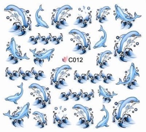 C012.Naklejka wodna do paznokci