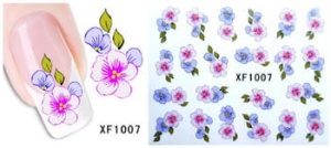 XF1007. Naklejka wodna do paznokci