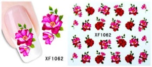 XF1062. Naklejka wodna do paznokci