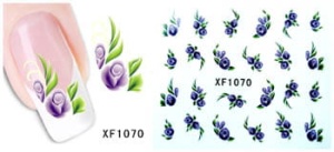 XF1070. Naklejka wodna do paznokci