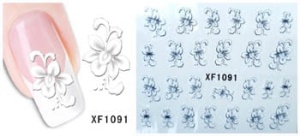 XF1091. Naklejka wodna do paznokci