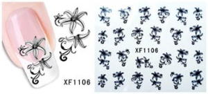 XF1106. Naklejka wodna do paznokci