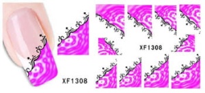 XF1308. naklejka wodna do paznokci