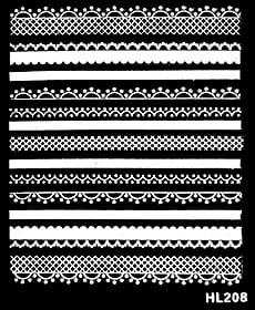 Naklejka koronka do paznokci - HL208 White