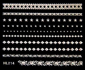 Naklejka koronka do paznokci - HL214 White