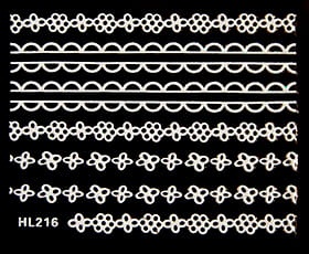 Naklejka koronka do paznokci - HL216 White