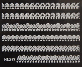 Naklejka koronka do paznokci - HL217 White
