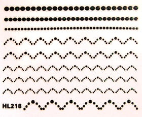 Naklejka koronka do paznokci - HL218 Black
