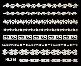 Naklejka koronka do paznokci - HL219 White