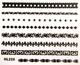 Naklejka koronka do paznokci - HL220 Black