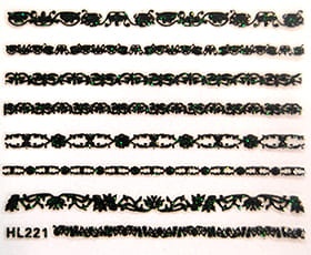 Naklejka koronka do paznokci - HL221 Black