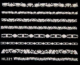 Naklejka koronka do paznokci - HL221 White