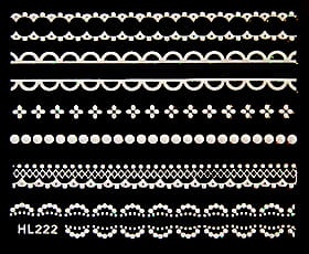 Naklejka koronka do paznokci - HL222 White