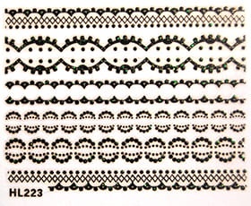 Naklejka koronka do paznokci - HL223 Black